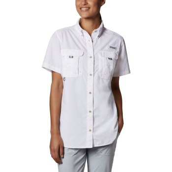 Columbia Overhemd Dames, PFG Bahama Short Sleeve Wit, 49YVGANSW